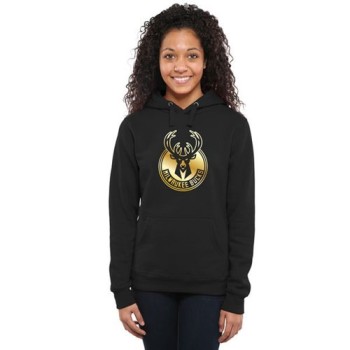 Women's Milwaukee Bucks Gold Collection Pullover Hoodie Black Women's Milwaukee Bucks Gold Collection Pullover Hoodie Black