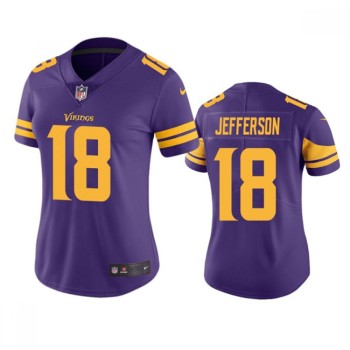 Women's Minnesota Vikings #18 Justin Jefferson Purple Limited Rush Stitched NFL Jersey Women's Minnesota Vikings #18 Justin Jefferson Purple Limited Rush Stitched NFL Jersey