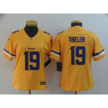 Women's Minnesota Vikings #19 Adam Thielen Gold Inverted Legend Stitched NFL Jersey(Run Small) Women's Minnesota Vikings #19 Adam Thielen Gold Inverted Legend Stitched NFL Jersey(Run Small)