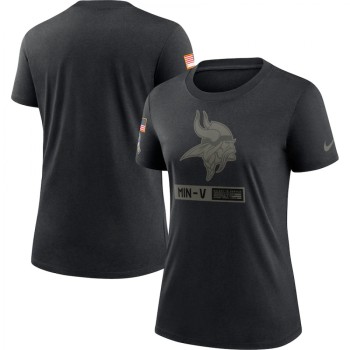 Women's Minnesota Vikings 2020 Black Salute To Service Performance T-Shirt (Run Small) Women's Minnesota Vikings 2020 Black Salute To Service Performance T-Shirt (Run Small)