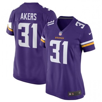 Women's Minnesota Vikings #31 Cam Akers Purple Stitched Jersey(Run Small) Women's Minnesota Vikings #31 Cam Akers Purple Stitched Jersey(Run Small)