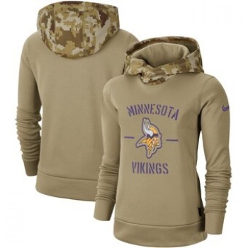 Women's Minnesota Vikings Khaki 2019 Salute to Service Therma Pullover Hoodie(Run Small) Women's Minnesota Vikings Khaki 2019 Salute to Service Therma Pullover Hoodie(Run Small)