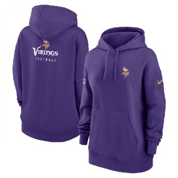 Women's Minnesota Vikings Purple Sideline Club Fleece Pullover Hoodie(Run Small) Women's Minnesota Vikings Purple Sideline Club Fleece Pullover Hoodie(Run Small)