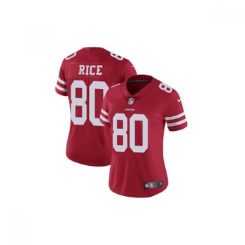 Women's NFL San Francisco 49ers #80 Jerry Rice Red Vapor Untouchable Limited Stitched Jersey Women's NFL San Francisco 49ers #80 Jerry Rice Red Vapor Untouchable Limited Stitched Jersey