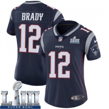 Women's New England Patriots #12 Tom Brady Navy Blue Super Bowl LIII Vapor Untouchable Limited Stitched NFL Jersey ( run small ) Women's New England Patriots #12 Tom Brady Navy Blue Super Bowl LIII Vapor Untouchable Limited Stitched NFL Jersey ( run small )