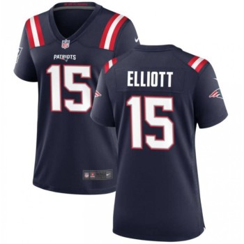 Women's New England Patriots #15 Ezekiel Elliott Navy Stitched Jersey(Run Small) Women's New England Patriots #15 Ezekiel Elliott Navy Stitched Jersey(Run Small)