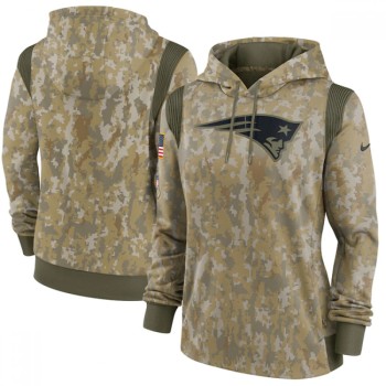 Women's New England Patriots 2021 Camo Salute To Service Therma Performance Pullover Hoodie(Run Small) Women's New England Patriots 2021 Camo Salute To Service Therma Performance Pullover Hoodie(Run Small)
