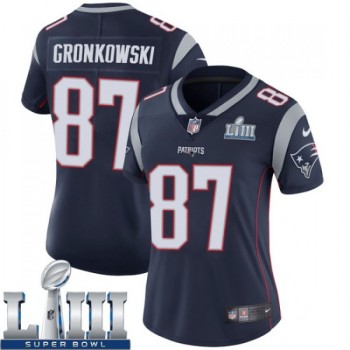 Women's New England Patriots #87 Rob Gronkowski Navy Blue Super Bowl LIII Vapor Untouchable Limited Stitched NFL Jersey ( run small ) Women's New England Patriots #87 Rob Gronkowski Navy Blue Super Bowl LIII Vapor Untouchable Limited Stitched NFL Jersey ( run small )