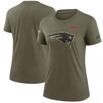 Women's New England Patriots Olive 2021 Salute To Service T-Shirt (Run Small) Women's New England Patriots Olive 2021 Salute To Service T-Shirt (Run Small)