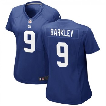 Women's New York Giants #9 Matt Barkley Blue Player Stitched Jersey(Run Small)