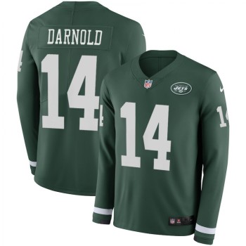 Women's New York Jets #14 Sam Darnold Green Therma Long Sleeve Stitched NFL Jersey Women's New York Jets #14 Sam Darnold Green Therma Long Sleeve Stitched NFL Jersey