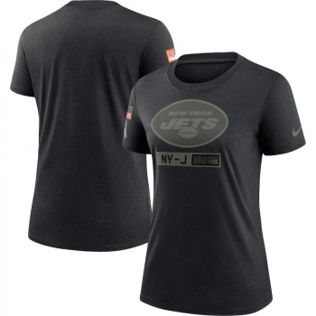 Women's New York Jets 2020 Black Salute To Service Performance T-Shirt (Run Small) Women's New York Jets 2020 Black Salute To Service Performance T-Shirt (Run Small)
