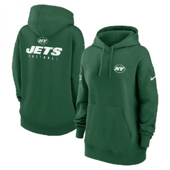 Women's New York Jets Green Sideline Club Fleece Pullover Hoodie(Run Small) Women's New York Jets Green Sideline Club Fleece Pullover Hoodie(Run Small)