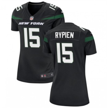 Women's New York Jets #15 Brett Rypien Black Stitched Football Jersey(Run Small) Women's New York Jets #15 Brett Rypien Black Stitched Football Jersey(Run Small)