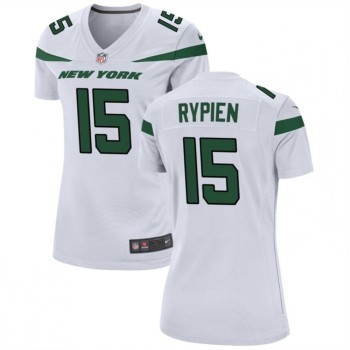 Women's New York Jets #15 Brett Rypien White Stitched Football Jersey(Run Small) Women's New York Jets #15 Brett Rypien White Stitched Football Jersey(Run Small)