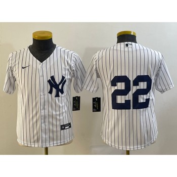 Women's New York Yankees #22 Harrison Bader White Cool Base Stitched Jersey(Run Small) Women's New York Yankees #22 Harrison Bader White Cool Base Stitched Jersey(Run Small)