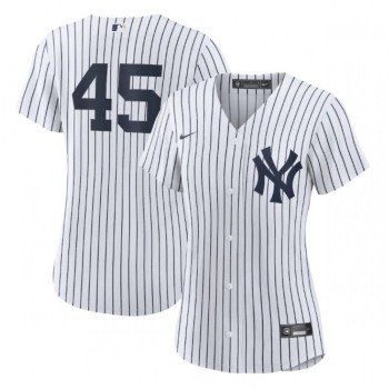 Women's New York Yankees #45 Gerrit Cole White Cool Base Stitched Jersey(Run Small) Women's New York Yankees #45 Gerrit Cole White Cool Base Stitched Jersey(Run Small)