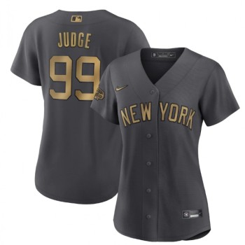 Women's New York Yankees #99 Aaron Judge 2022 All-Star Charcoal Stitched Baseball Jersey(Run Small) Women's New York Yankees #99 Aaron Judge 2022 All-Star Charcoal Stitched Baseball Jersey(Run Small)