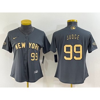 Women's New York Yankees #99 Aaron Judge 2022 All-Star Charcoal Stitched Baseball Jersey(Run Small) Women's New York Yankees #99 Aaron Judge 2022 All-Star Charcoal Stitched Baseball Jersey(Run Small)