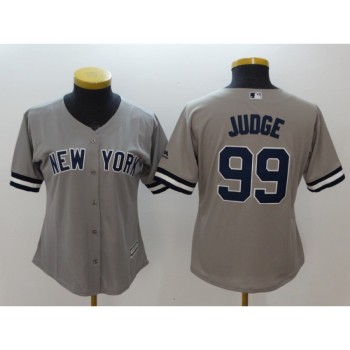 Women's New York Yankees #99 Aaron Judge Gray Cool Base Stitched MLB Jersey Women's New York Yankees #99 Aaron Judge Gray Cool Base Stitched MLB Jersey