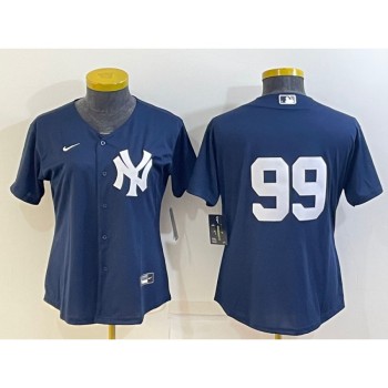 Women's New York Yankees #99 Aaron Judge Navy Stitched Baseball Jersey(Run Small) Women's New York Yankees #99 Aaron Judge Navy Stitched Baseball Jersey(Run Small)