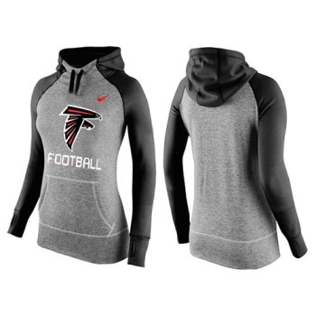 Women's Atlanta Falcons Performance Hoodie Grey & Black_1 Women's Atlanta Falcons Performance Hoodie Grey & Black_1