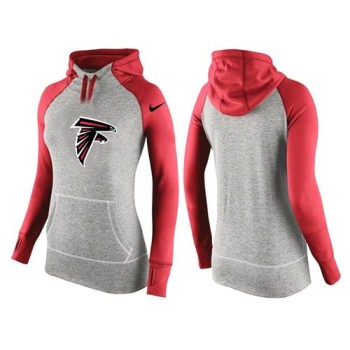 Women's Atlanta Falcons Performance Hoodie Grey & Red_2 Women's Atlanta Falcons Performance Hoodie Grey & Red_2
