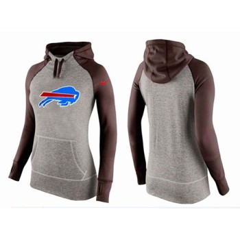 Women's Buffalo Bills Performance Hoodie Grey & Brown Women's Buffalo Bills Performance Hoodie Grey & Brown