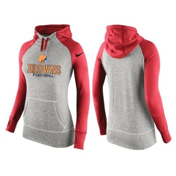 Women's Cleveland Browns Performance Hoodie Grey & Red_1