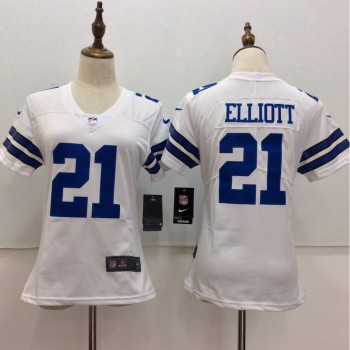 Women's Dallas Cowboys #21 Ezekiel Elliott White Vapor Untouchable Player Limited Stitched NFL Jersey Women's Dallas Cowboys #21 Ezekiel Elliott White Vapor Untouchable Player Limited Stitched NFL Jersey