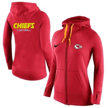 Women's Kansas City Chiefs Full-Zip Performance Hoodie Red Women's Kansas City Chiefs Full-Zip Performance Hoodie Red