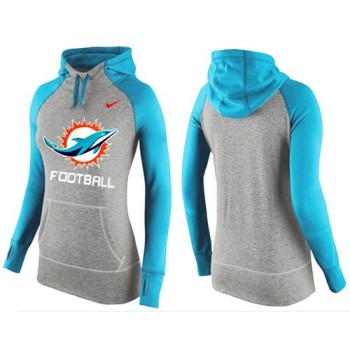 Women's Miami Dolphins Performance Hoodie Grey & Blue_1 Women's Miami Dolphins Performance Hoodie Grey & Blue_1