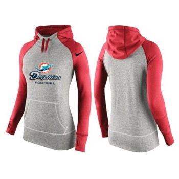 Women's Miami Dolphins Performance Hoodie Grey & Red Women's Miami Dolphins Performance Hoodie Grey & Red
