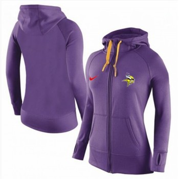 Women's Minnesota Vikings Full-Zip Performance Hoodie Purple_2 Women's Minnesota Vikings Full-Zip Performance Hoodie Purple_2