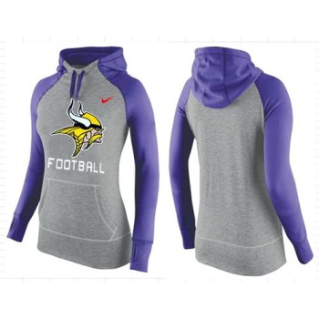 Women's Minnesota Vikings Performance Hoodie Grey & Purple_1