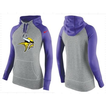 Women's Minnesota Vikings Performance Hoodie Grey & Purple_2
