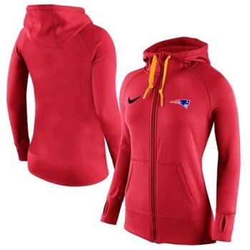 Women's New England Patriots Full-Zip Performance Hoodie Red Women's New England Patriots Full-Zip Performance Hoodie Red