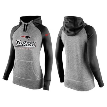 Women's New England Patriots Performance Hoodie Grey & Black Women's New England Patriots Performance Hoodie Grey & Black