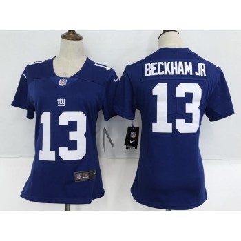 Women's New York Giants #13 Odell Beckham Jr Royal Blue Team Color Stitched NFL Vapor Untouchable Limited Jersey