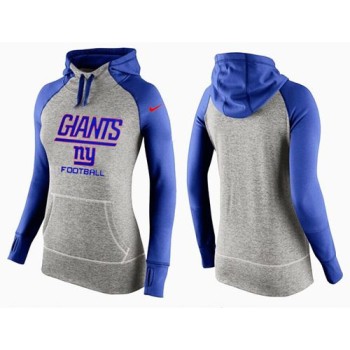 Women's New York Giants Performance Hoodie Grey & Blue_1