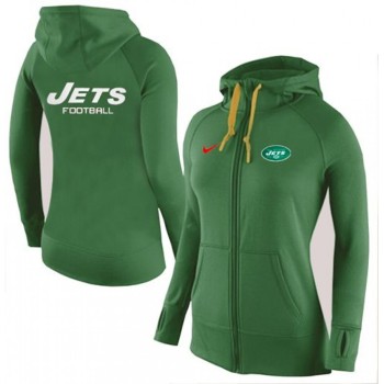 Women's New York Jets Full-Zip Performance Hoodie Green Women's New York Jets Full-Zip Performance Hoodie Green
