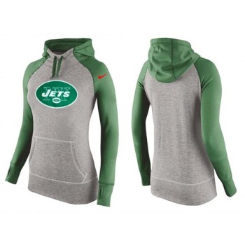 Women's New York Jets Performance Hoodie Grey & Green_2