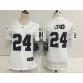 Women's Oakland Raiders #24 Marshawn Lynch White Stitched NFL Vapor Untouchable Limited Jersey