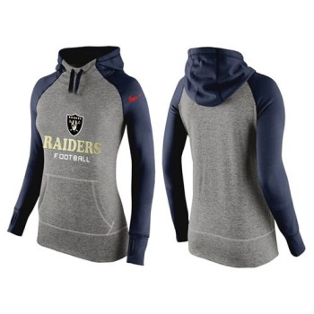 Women's Oakland Raiders Performance Hoodie Grey & Dark Blue Women's Oakland Raiders Performance Hoodie Grey & Dark Blue