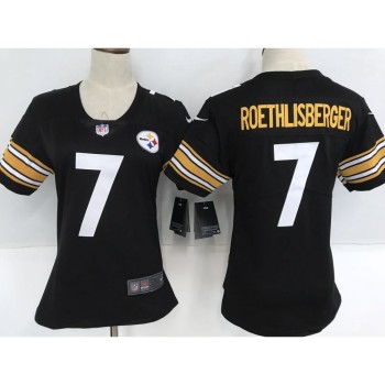 Women's Pittsburgh Steelers #7 Ben Roethlisberger Black Team Color Stitched NFL Vapor Untouchable Limited Jersey