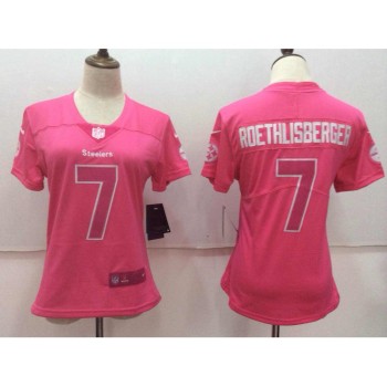 Women's Pittsburgh Steelers #7 Ben Roethlisberger Pink Limited Rush Fashion Stitched NFL Jersey Women's Pittsburgh Steelers #7 Ben Roethlisberger Pink Limited Rush Fashion Stitched NFL Jersey