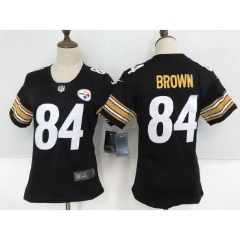 Women's Pittsburgh Steelers #84 Antonio Brown Black Team Color Stitched NFL Vapor Untouchable Limited Jersey