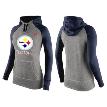Women's Pittsburgh Steelers Performance Hoodie Grey & Dark Blue_1 Women's Pittsburgh Steelers Performance Hoodie Grey & Dark Blue_1