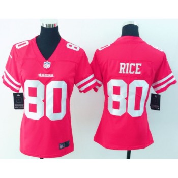 Women's San Francisco 49ers #80 Jerry Rice Red Vapor Untouchable Limited Stitched NFL Jersey Women's San Francisco 49ers #80 Jerry Rice Red Vapor Untouchable Limited Stitched NFL Jersey