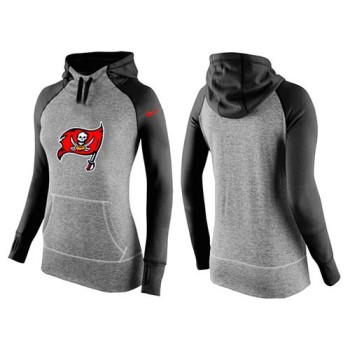 Women's Tampa Bay Buccaneers Performance Hoodie Grey & Black Women's Tampa Bay Buccaneers Performance Hoodie Grey & Black